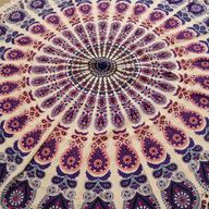 Liten Mandala Väggdekoration i Bomull (130cm) - Påfågel Lila