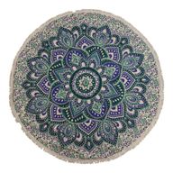 Liten Mandala Väggdekoration i Bomull (130cm) - Blågrön & Blå