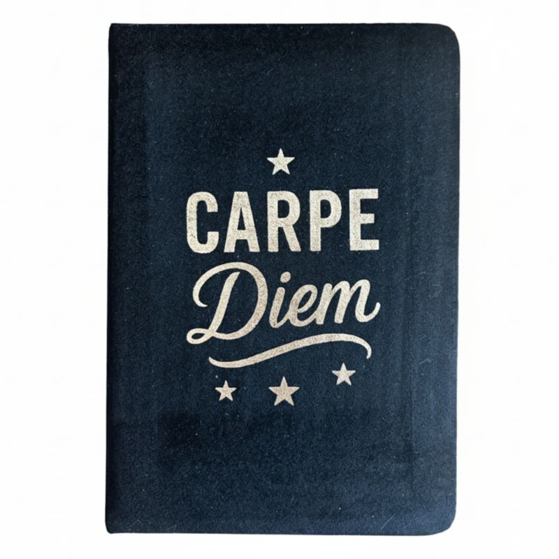 Anteckningsbok i Sammet - 80 sidor - Carpe Diem - Svart