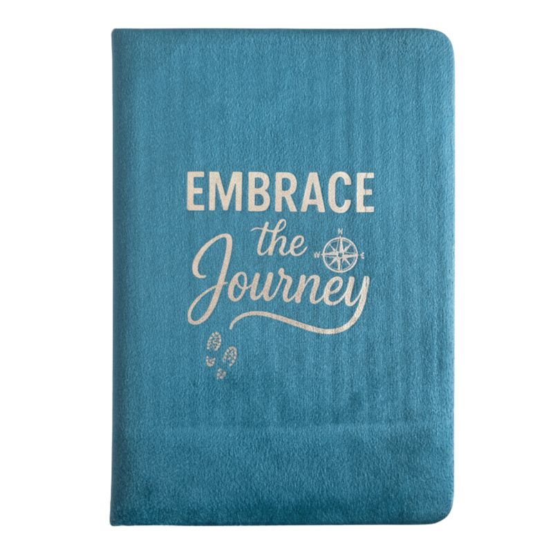 Anteckningsbok i Sammet - 80 sidor - Embrace the Journey - Ljusblå