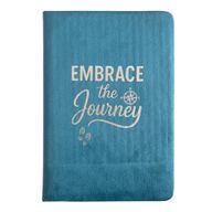 Anteckningsbok i Sammet - 80 sidor - Embrace the Journey - Ljusblå