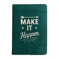 Anteckningsbok i Sammet - 80 sidor - Make it Happen - Mörkgrön