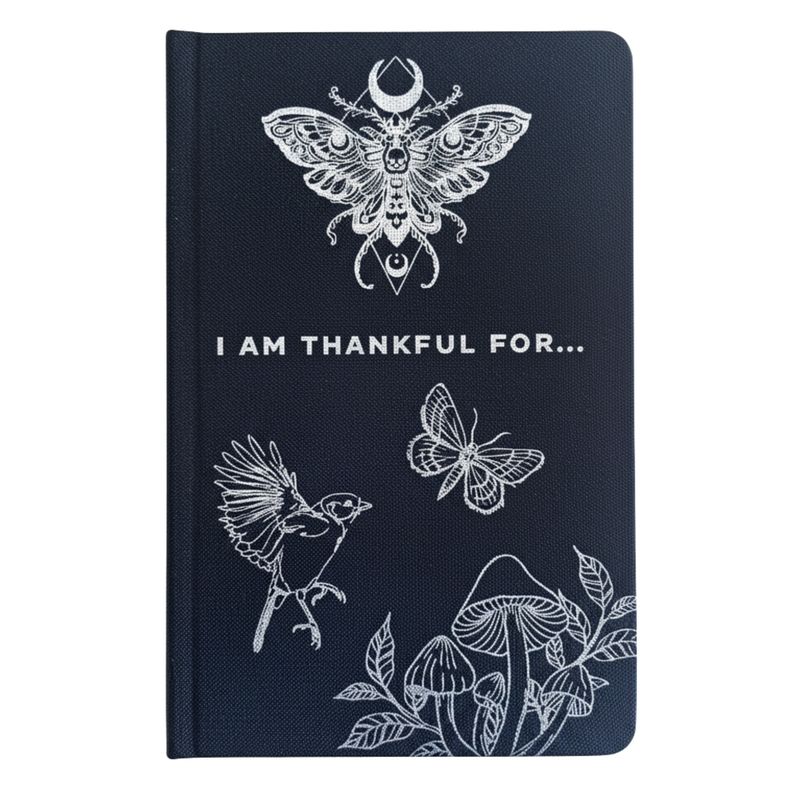 Svart Tacksamhetsdagbok - 120 sidor - I am Thankful For - Silverkant