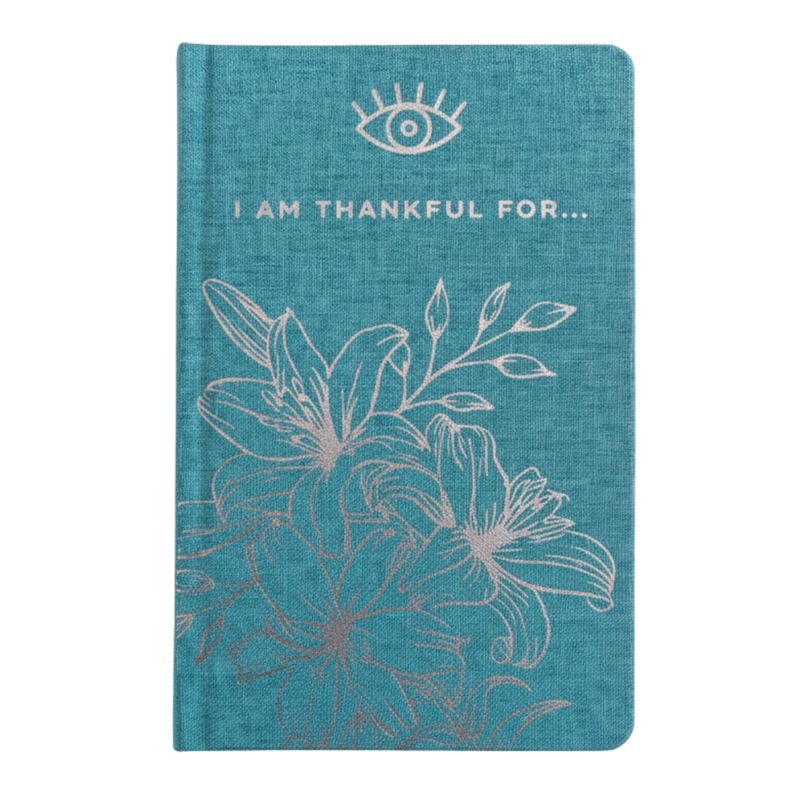 Blå Tacksamhetsdagbok - 120 sidor - I am Thankful For - Silverkant