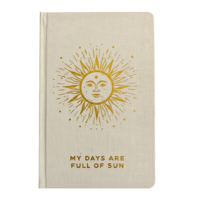 Elfenbensfärgad Tacksamhetsdagbok - 120 sidor - My Days are Full of Sun - Guldkant