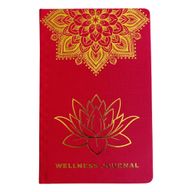 Hälsodagbok i Röd - 120 sidor - Mandala & Lotus i Guld