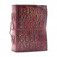 Tjock Läderanteckningsbok med Rufasade Kanter (5x3.5") - Every Day May Not Be Good