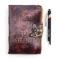 Tjock Läderanteckningsbok med Rufasade Kanter (6x4") - The Book of Untold Stories