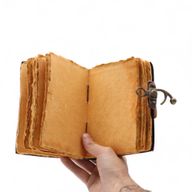 Tjock Läderanteckningsbok med Rufasade Kanter (6x4") - The Book of Untold Stories