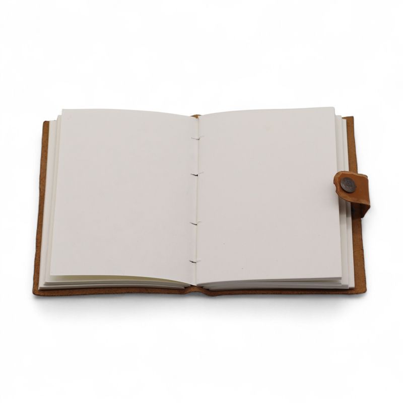 Leather Embossed Notebooks (7x5") - Ljust Blommönster - 200 Sidor