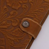 Leather Embossed Notebooks (7x5") - Ljust Blommönster - 200 Sidor