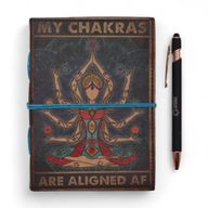 Tryckt Läderanteckningsbok (7x5") - My Chakras are Aligned AF - 200 Sidor