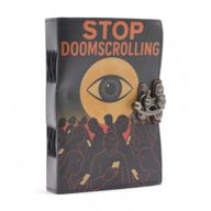 Tryckt Läderanteckningsbok (7x5") - Stop Doom Scrolling - 200 Sidor