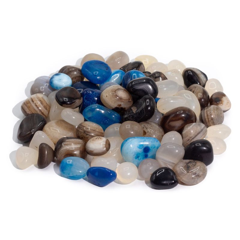 Blandad Naturlig Agat i Bulk - 1kg (ca 70 stenar)