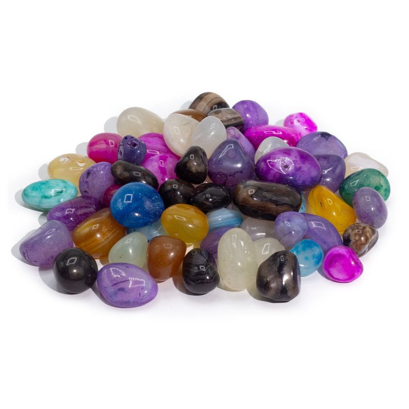 Blandad Behandlad Agat i Bulk - 1kg (ca 70 stenar)