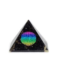 Liten Orgonitpyramid 5.5x4.5cm - Livets Blomma - Svarta Turmalinspån