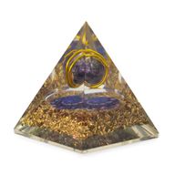 Medelstor Orgonitpyramid 7x6cm - Inlindad Ametist - Kopparspån