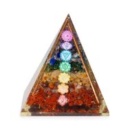 Medelstor Orgonitpyramid 7x6cm - Kopparstavar - 7 Chakraspån