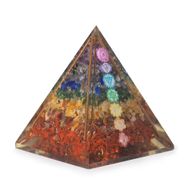 Medelstor Orgonitpyramid 7x6cm - Kopparstavar - 7 Chakraspån