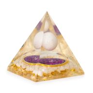 Medelstor Orgonitpyramid 7x6cm - Flytande Kvartsboll - Kvartsbitar