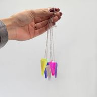 Sexsidig Pendel - Aura Kristall Rosa - 4cm
