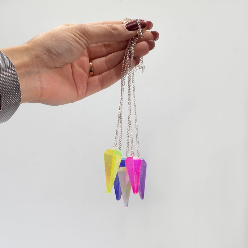 Sexsidig Pendel - Aura Kristall Rosa - 4cm