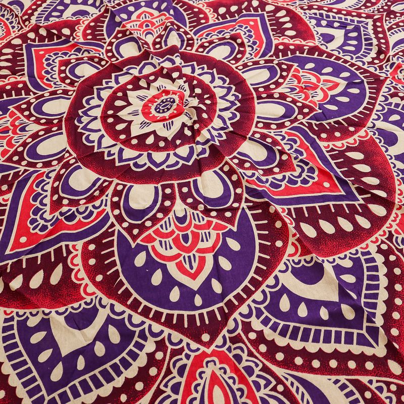 Stor Mandala Väggdekoration i Bomull (180cm) - Rosa & Lila