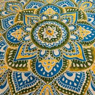 Stor Mandala Väggdekoration i Bomull (180cm) - Gul & Blå