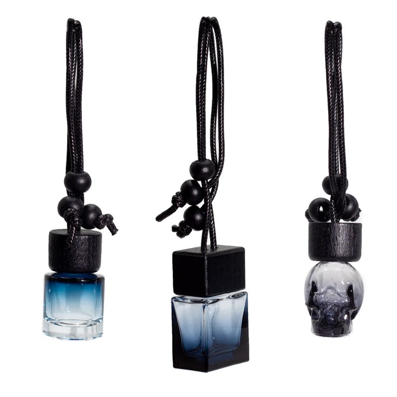 Svarta Diffusorflaskor till Bilen - Hängande  – 8ml (3 olika designer x 4)