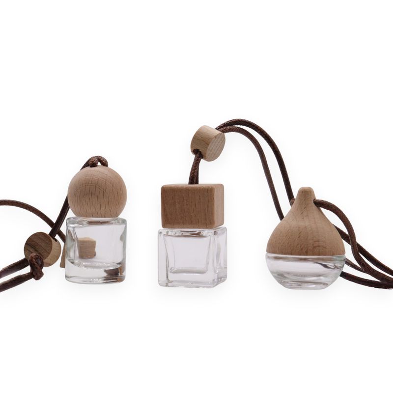 Genomskinliga Diffusorflaskor till Bilen – Hängande - 8ml (3 olika designer x 4)