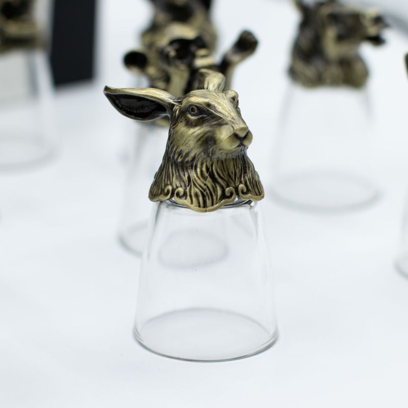 Gåvoset med 12 Bottom Up Shotglas (25ml) - Kinesiska Zodiak-varelser