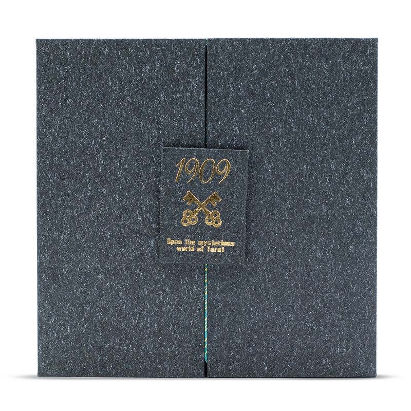 Tarotkortlek med Guld & Turkos Folie - Presentbox - Tarotkortlek med Lila Folie - Häxtarot -  med Guidehäfte