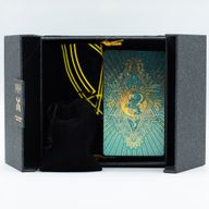 Tarotkortlek med Guld & Turkos Folie - Presentbox - Tarotkortlek med Lila Folie - Häxtarot -  med Guidehäfte
