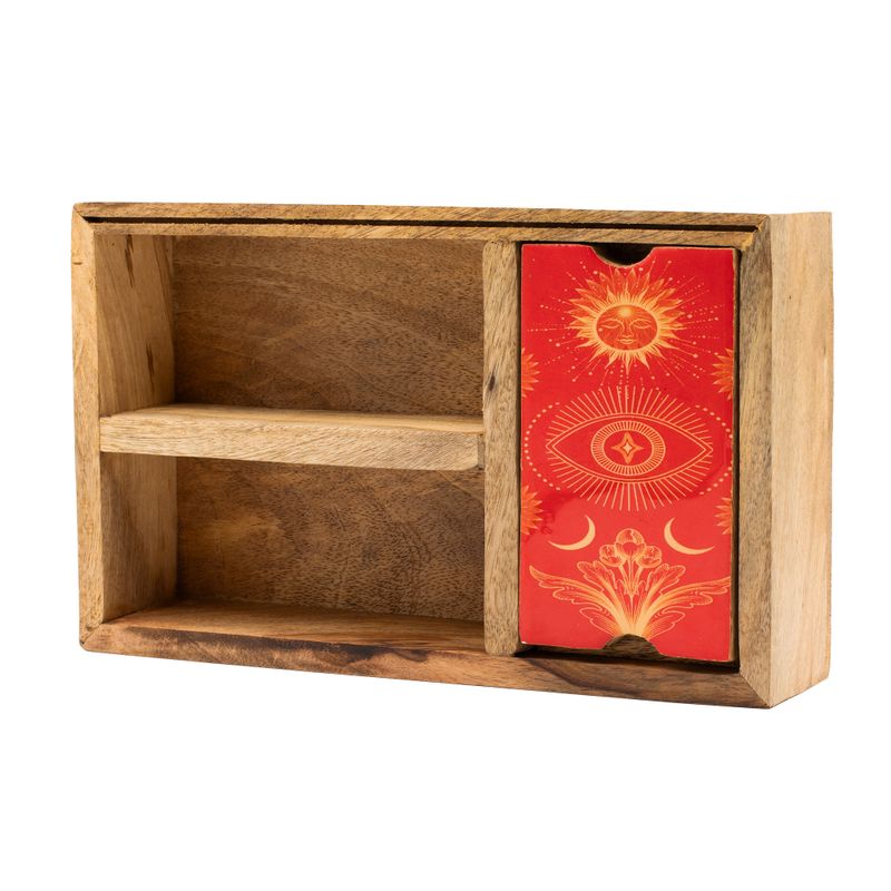 Tarotbox med Tre Fack och Korthållare