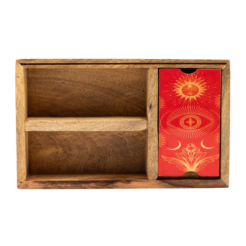 Tarotbox med Tre Fack och Korthållare