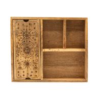 Tarotbox med Fyra Fack och Korthållare - Ljus