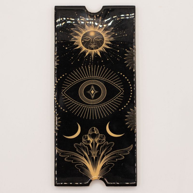 Tarotbox med Fyra Fack och Korthållare - Mörk