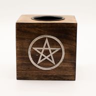 Stor Kvadratisk Oljebrännare av Mangoträ - Pentagram