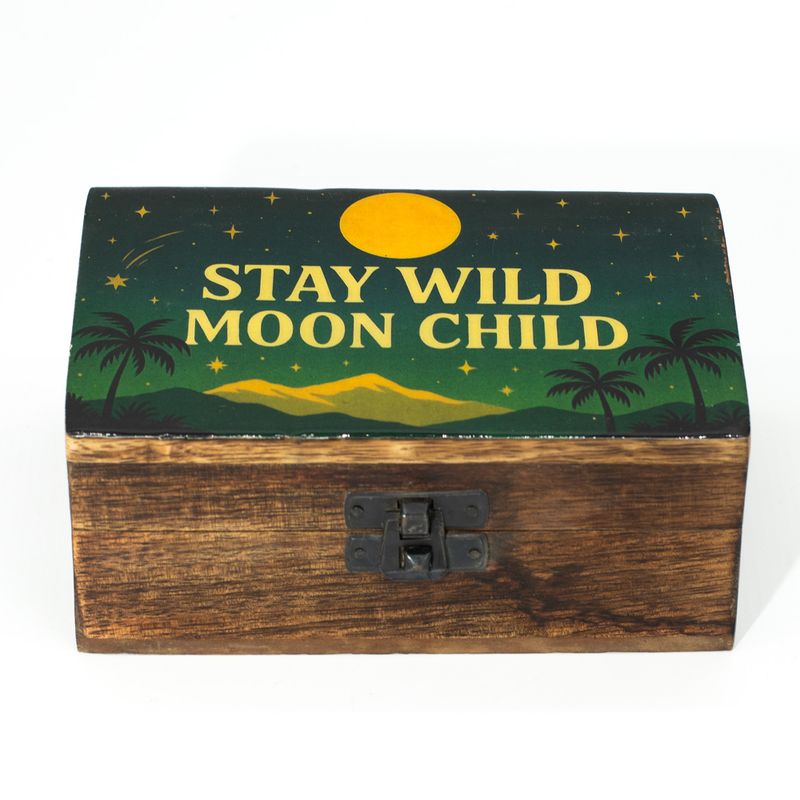 Medelstor Emaljerad Ask - Stay Wild Moon Child