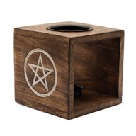 Stor Kvadratisk Oljebrännare av Mangoträ - Pentagram
