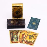 Tarotkortlek med Blå & Guldfolie - Allseende Ögat - med Guidehäfte