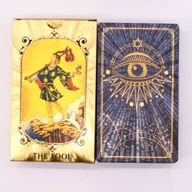 Tarotkortlek med Blå & Guldfolie - Allseende Ögat - med Guidehäfte