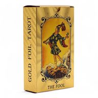Tarotkortlek med Blå & Guldfolie - Allseende Ögat - med Guidehäfte