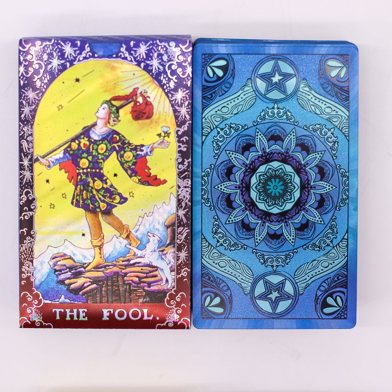 Tarotkortlek med Blå Folie - Mandala - med Guidehäfte
