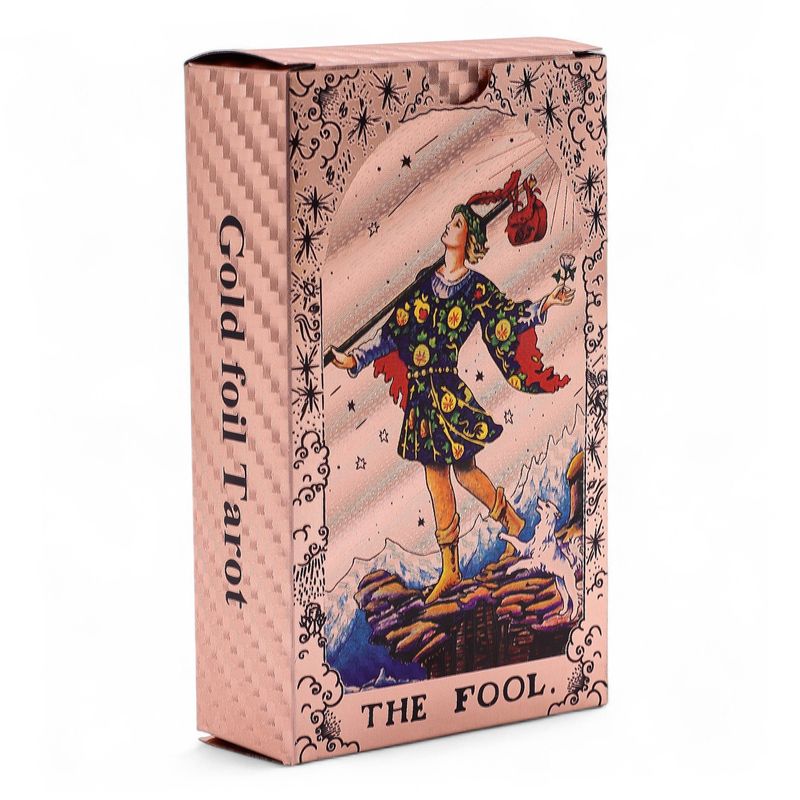 Tarotkortlek med Roséguldfolie - Månfas - med Guidehäfte