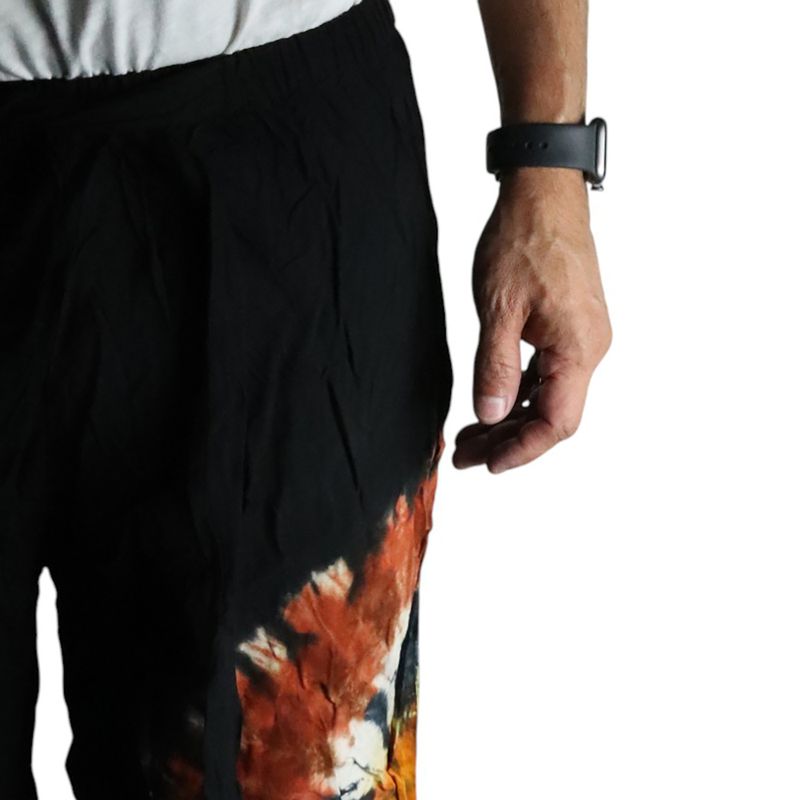 Loungebyxor i Japan-stil - L - Svart, Chokladfärg / Orange