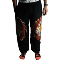 Loungebyxor i Japan-stil - L - Svart, Chokladfärg / Orange