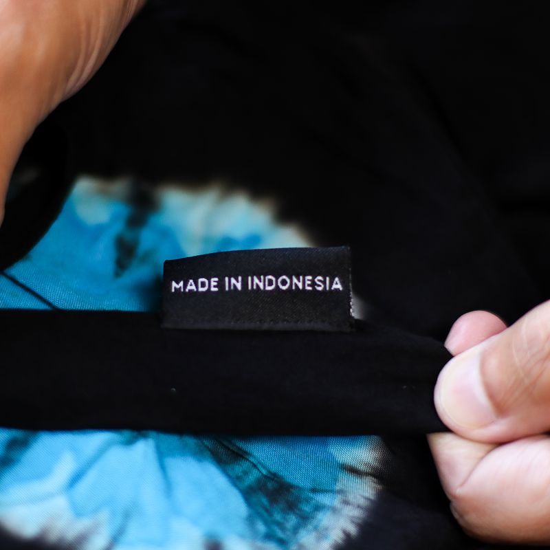 Japansk stil loungebyxor - Medium - svart, blå