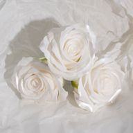 Tvålblommor till Hantverk - (5-lager) Endast för Dekoration - Sidenkantad Ros - Klassisk Vit Glans
