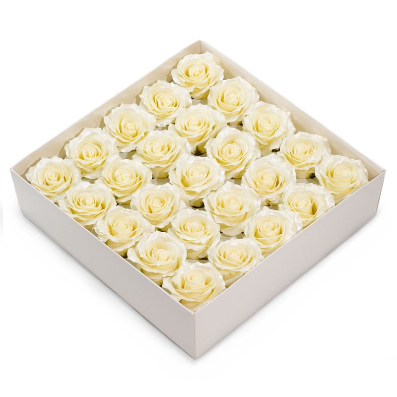 Tvålblommor till Hantverk - (5-lager) Endast för Dekoration - Sidenkantad Ros - Brudens Pärlblomning
